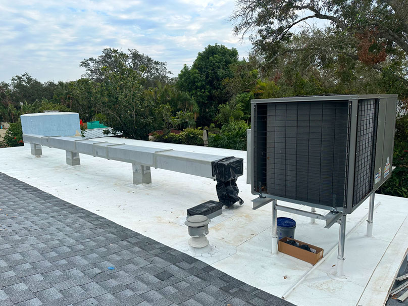 Commercial rooftop HVAC installation