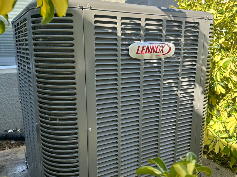 Lennox AC unit installed outside a FL home